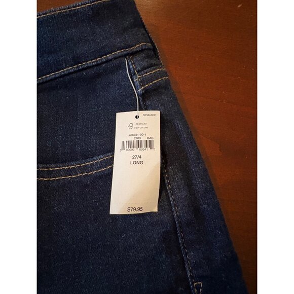 GAP 70s Flare High Rise Dark Wash Denim Jeans Size 27 or Size 4 LONG TALL - Picture 6 of 12